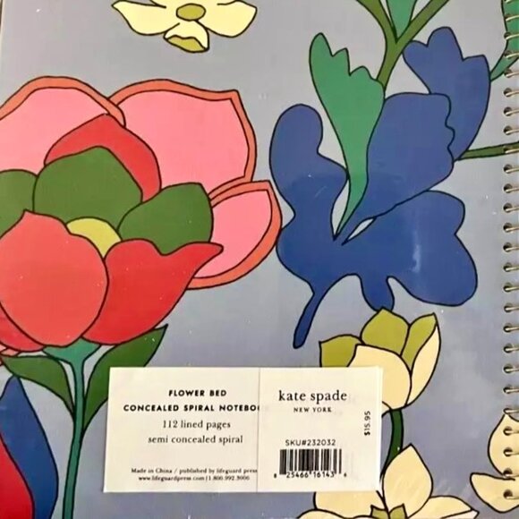 KATE SPADE Spiral Notebook Flower Bed NEW in Package - Picture 7 of 9